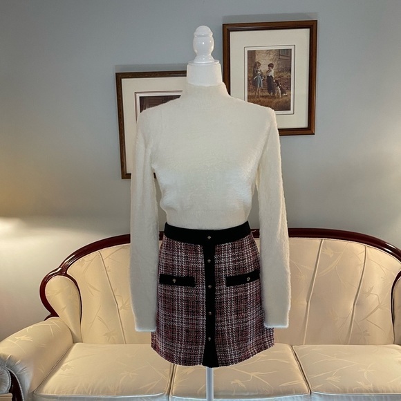 Sunday Best Fuzzy Mockneck Creme Sweater - Picture 7 of 8